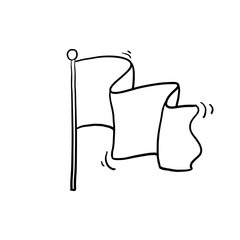 hand drawn doodle flag icon illustration doodle
