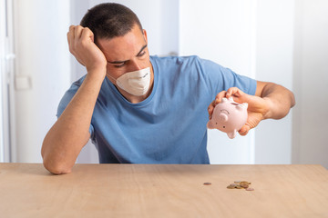 Coronavirus. Depressed and worried business man because impact on retail businesses shut down...