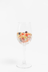 diced vegetables on an isolated background