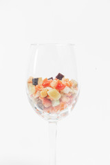 diced vegetables on an isolated background