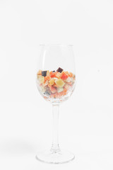 diced vegetables on an isolated background