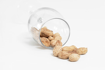 peanuts in a shell on an isolated background