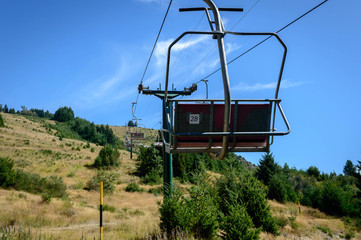 Chair lift in summer. Bariloche, Argentina.