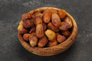 Sweet tasty dry dates in the basket
