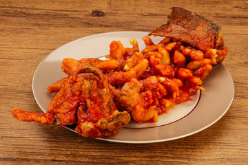 Chinese cuisine squirrel fish with sauce