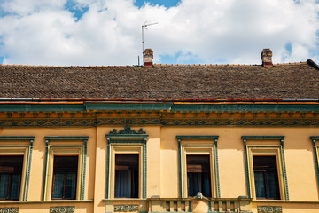 Old architecture exterior at Trg Slobode street in Novi Sad, Serbia