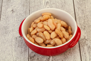 White beans kidney in the bowl
