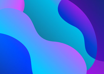 Abstract trendy fluid wavy neon background. Cyan, blue, violet, moonlight, pink colors with gradient. Applicable for landing page, cover, brochure, flyer design etc. Vector illustration, Eps10.