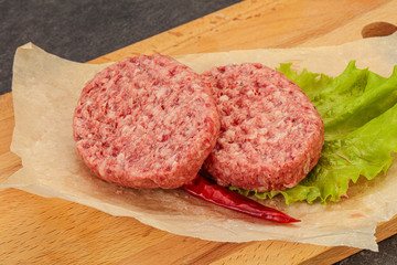 Raw beef cutlet for burger