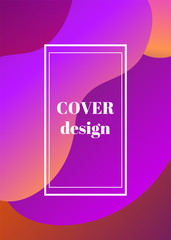 Abstract trendy fluid wavy neon vertical background. Orange, violet, red wine colors with gradient. Modern 3d style. Applicable for cover, brochure, flyer template design. Vector illustration, Eps10.