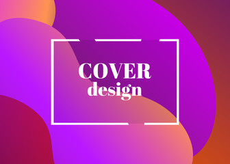Abstract trendy fluid wavy neon background. Violet, orange, red wine colors with gradient. Applicable for landing page, cover, brochure, flyer, magazine design etc. Vector illustration, Eps10.