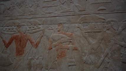 Egypt color paint hieroglyphic  abundance of Niles river people with food and farming