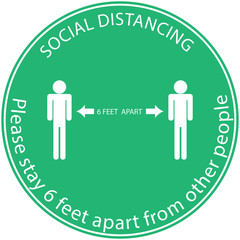 Icon people concept Social Distancing stay 6 feet apart from other people, the practices put in place to enforce social distancing, vector illustration