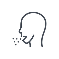 Cough line icon. Person coughs vector outline sign.