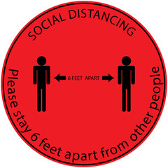 Icon people concept Social Distancing stay 6 feet apart from other people, the practices put in place to enforce social distancing, vector illustration