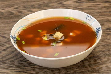 Japanese tradtitional Miso soup with tofu