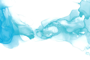 Soft abstract fluid art painting in alcohol ink technique.  Imitation of smoke or clouds. Tender and dreamy design. 