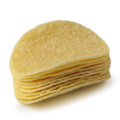 Potato chips isolated on a white background