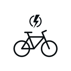 Electric bike icon vector. Eco bicycle logo flat illustration isolated on white background.