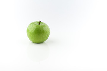 green apple on white background close up