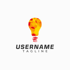 Abstract bulb template logo in red, orange and yellow.