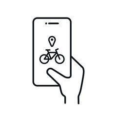 bike rental icon, bicycle location smybol, mobile app for bicycle vector