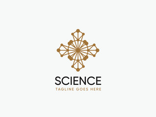 Obraz na płótnie Canvas Science laboratiry sign, molecular new technology symbol.DNA logo design template