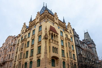 Fototapeta na wymiar View of old building in Prague, Czech Republic.