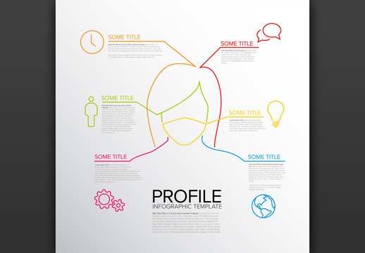 Thin Line Profile with Mask Infographic Layout