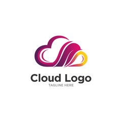 Fototapeta premium creative cloud technology logo template