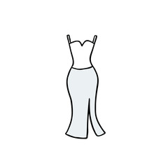 Obraz premium wedding dress doodle icon, vector illustration