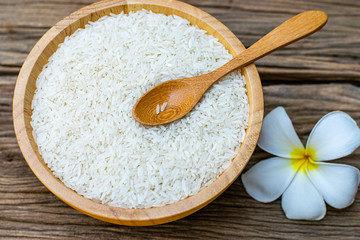Jasmine rice and plumeria flowers