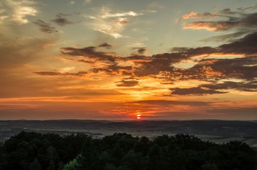 Obraz premium Sunset from Piłsudski mound, Cracow Poland