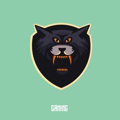 Jaguar mascot logo design with modern illustration concept style for badge, emblem and t shirt printing. Angry jaguar illustration for sport and e-sport team