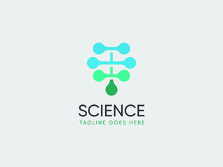 Science laboratiry sign, molecular new technology symbol.DNA logo design template