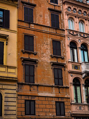 Fototapeta na wymiar Old building walls in streets of Italy , Rome
