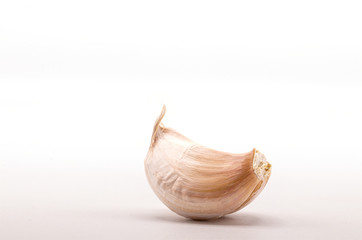 Close up of garlic isolate on white background.