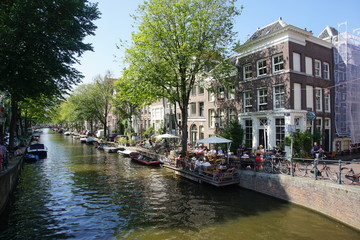 Fototapeta na wymiar Amsterdam canals, September 2019