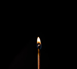 match on black background