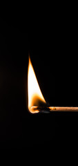 burning matches on a black background