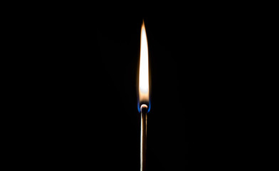 burning matches on a black background