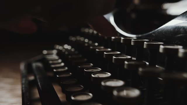 Typing on the retro typewriter
