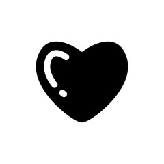 Heart love icon in trendy flat design