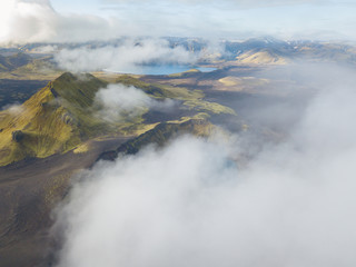 Flying above the volcanic land-Iceland 