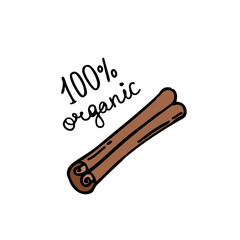 cinnamon doodle icon, vector illustration