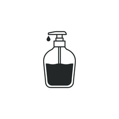 Liquid soap dispenser with drop -  icon. Simple style design. Vector illustration.