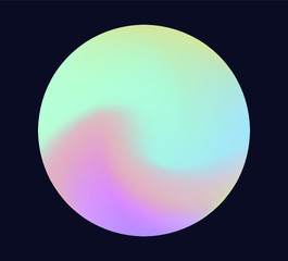 Gradient orb, colorful circle in neon holographic tones.
