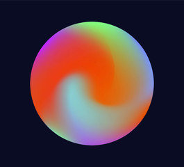 Gradient orb, colorful circle in neon holographic tones.
