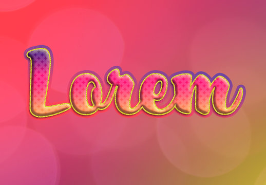 Bubbles an Glitter Texture Text Effect Mockup