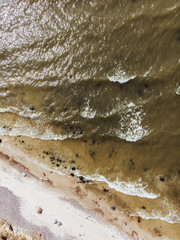 seaside from shot from above with drone